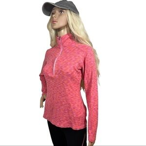 Columbia heathered pink and orange half zip pull over